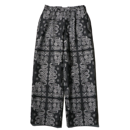 Wide utility trouser - Bandana jacquard / Black