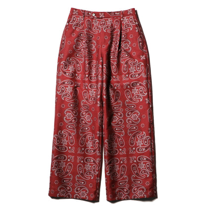 Wide utility trouser - Bandana jacquard / Red