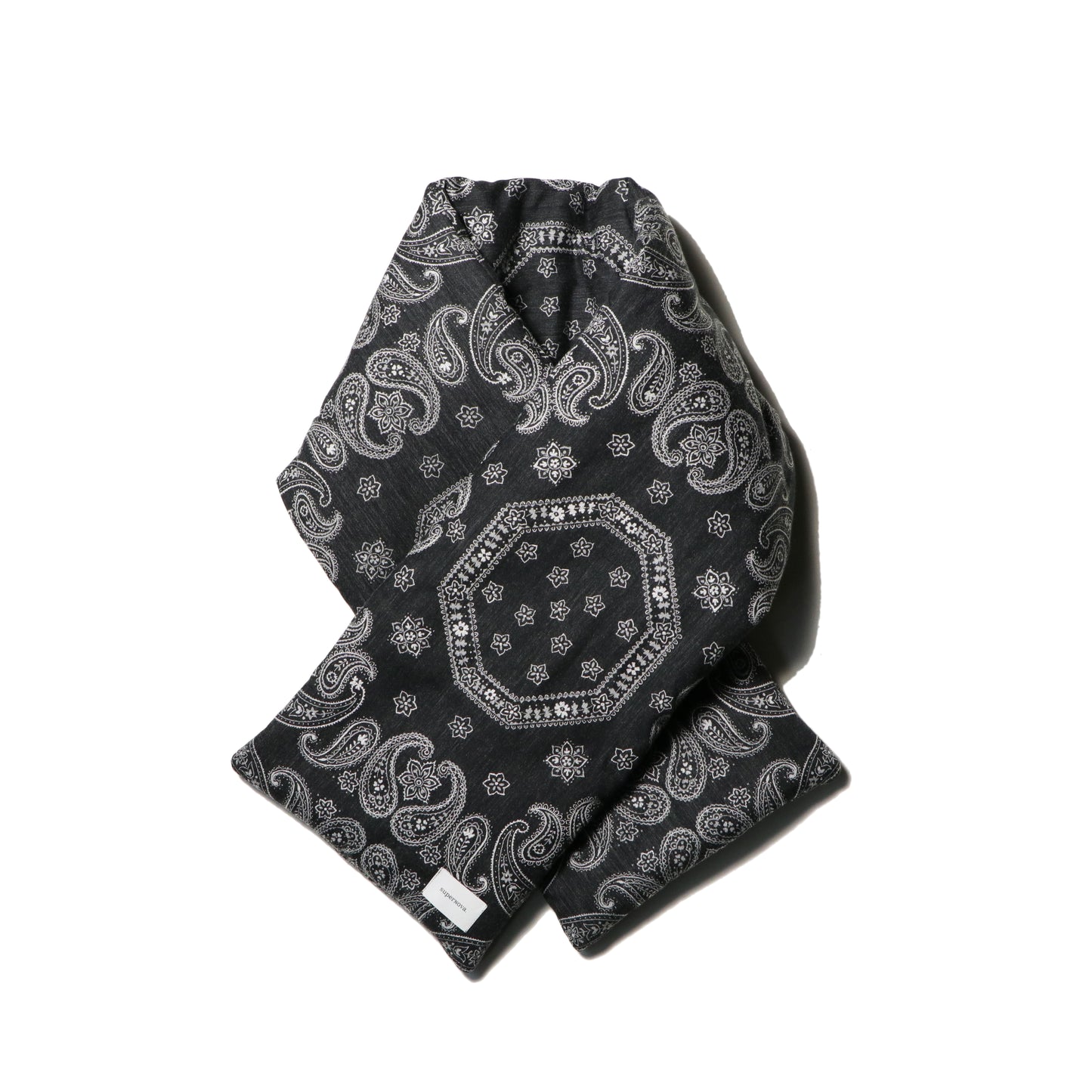 Padded stole - Bandana jacquard / Black