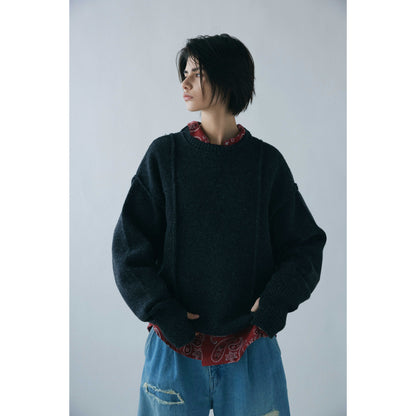 Moebius knit sweater / Charcoal