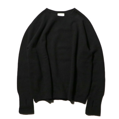 Seamless knit sweater -  100% cashmere / Black