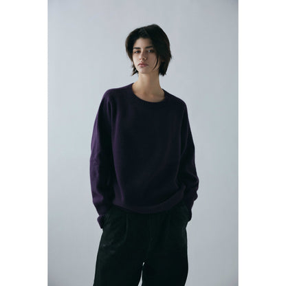 Seamless knit sweater - Wool & cashmere & silk / Purple