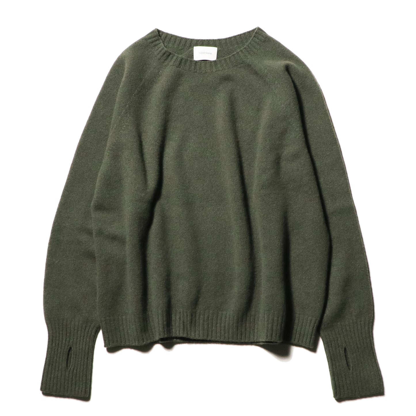 Seamless knit sweater - Wool & cashmere & silk / Olive