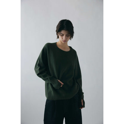 Seamless knit sweater - Wool & cashmere & silk / Olive