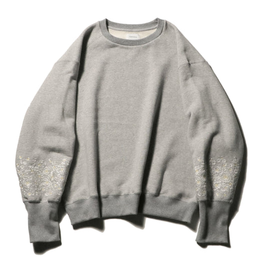 Embroidery crew sweat / Gray