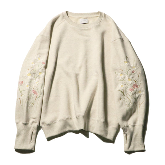 Embroidery crew sweat / Oatmeal