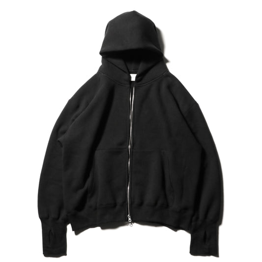 Sweat big zip hoody / Black
