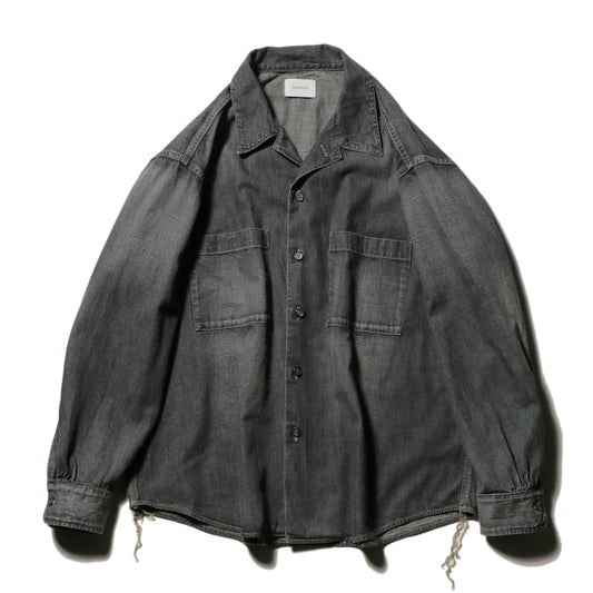 Denim big shirt - Old vintage wash / Mid black