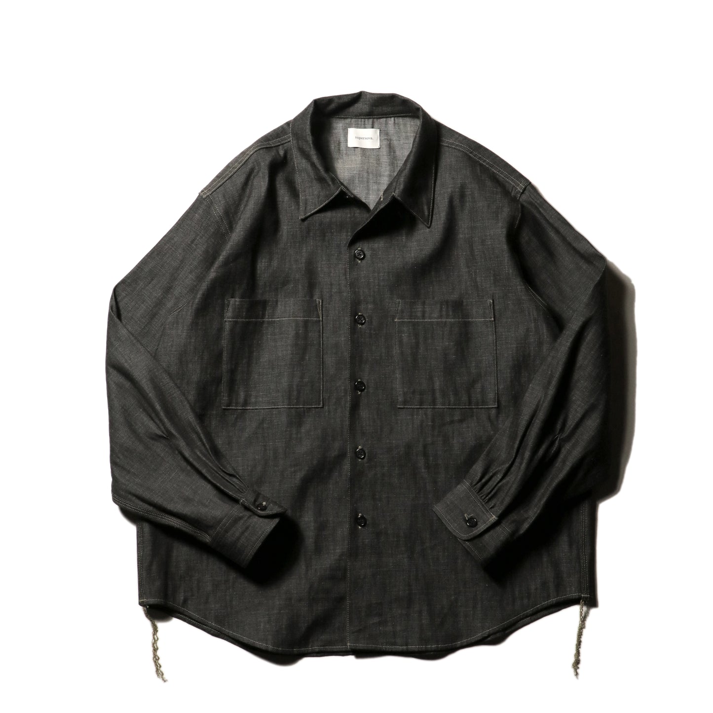 Denim big shirt - Rigid denim  / Black