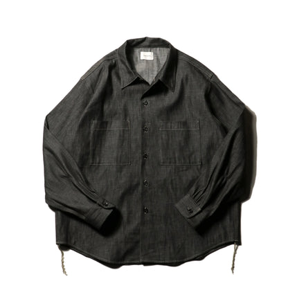 Denim big shirt - Rigid denim  / Black