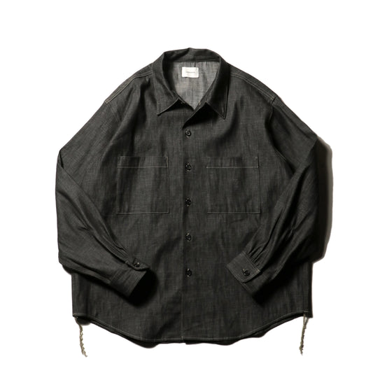 Denim big shirt - Rigid denim  / Black