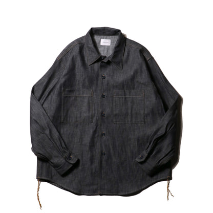 Denim big shirt - Rigid denim  / Indigo