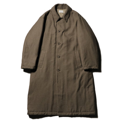 Quilted lining bal collar coat - Gun club check / Brown