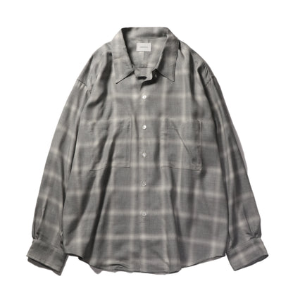 Split yoke big shirt - Ombre check / Gray