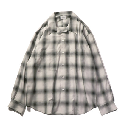Split yoke big shirt - Ombre check / Natural