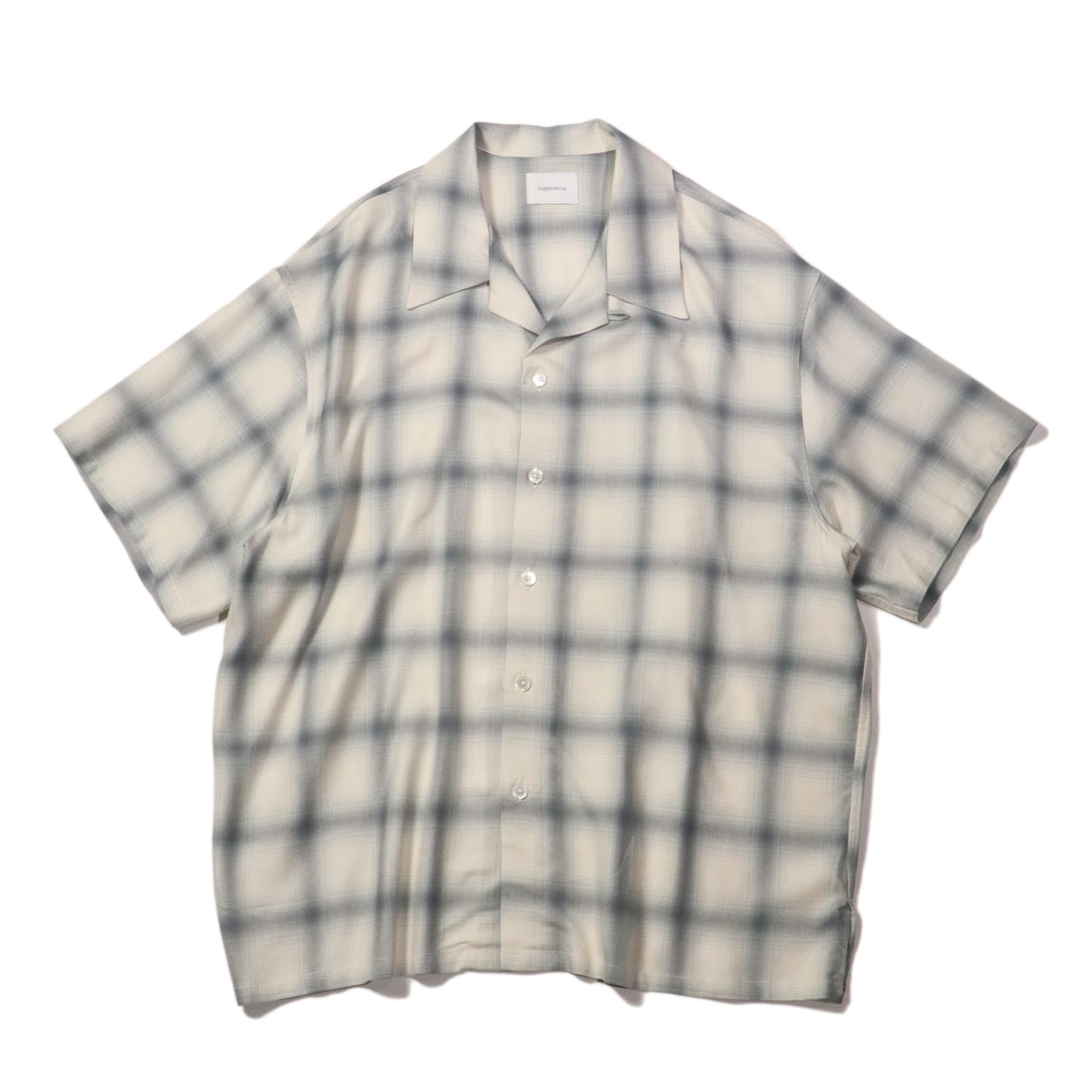 Aloha shirt - Ombre check / Navy×Natural