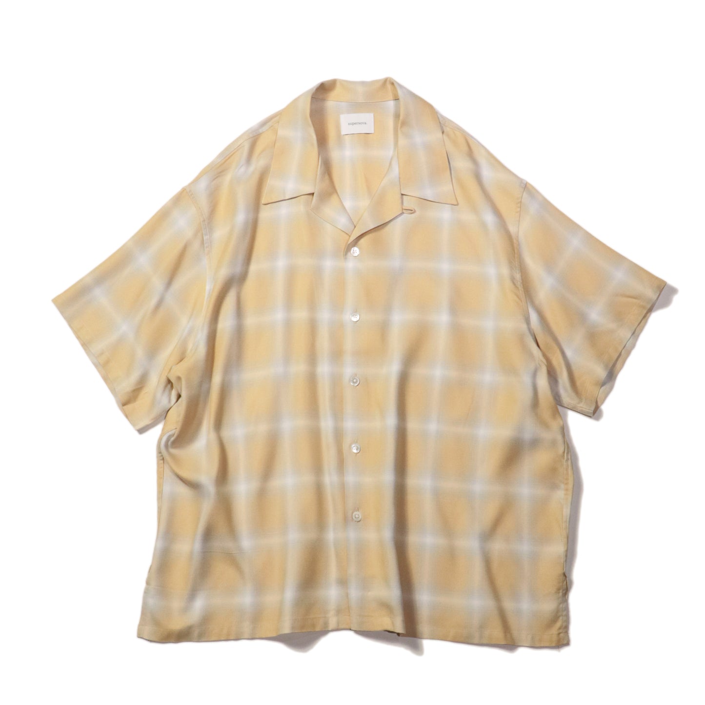 Aloha shirt - Ombre check / Yellow×Natural