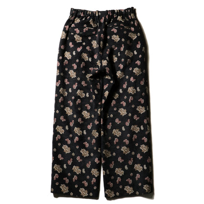 Velvet Jacquard Wide Utility Trousers / Black Paisley