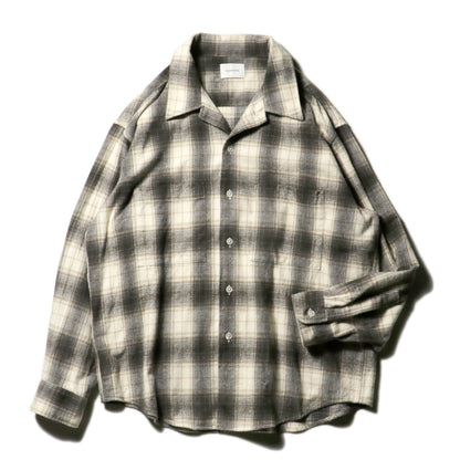9月中旬発送予定 Ombre Check Flannel Shirt / Natural×Brown
