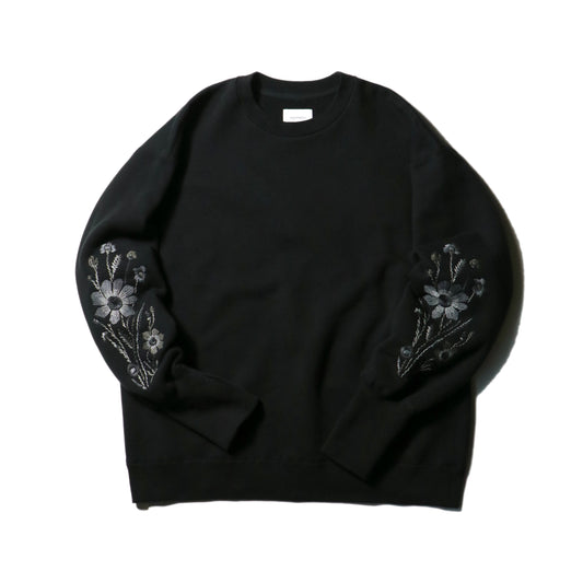 Embroidered Jacquard Crewneck Sweatshirt / Black