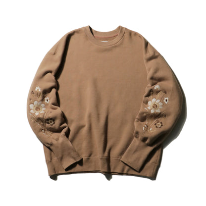Embroidered Jacquard Crewneck Sweatshirt / Mocha