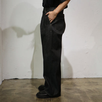 Wide selvedge jeans - Rigid denim / Black