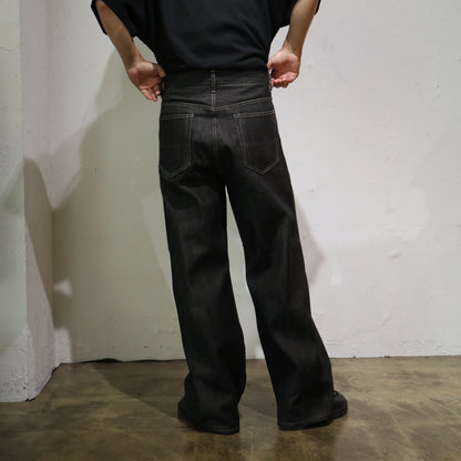 Wide selvedge jeans - Rigid denim / Black