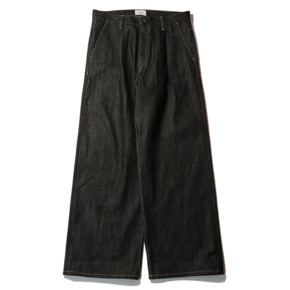 Wide selvedge jeans - Rigid denim / Black